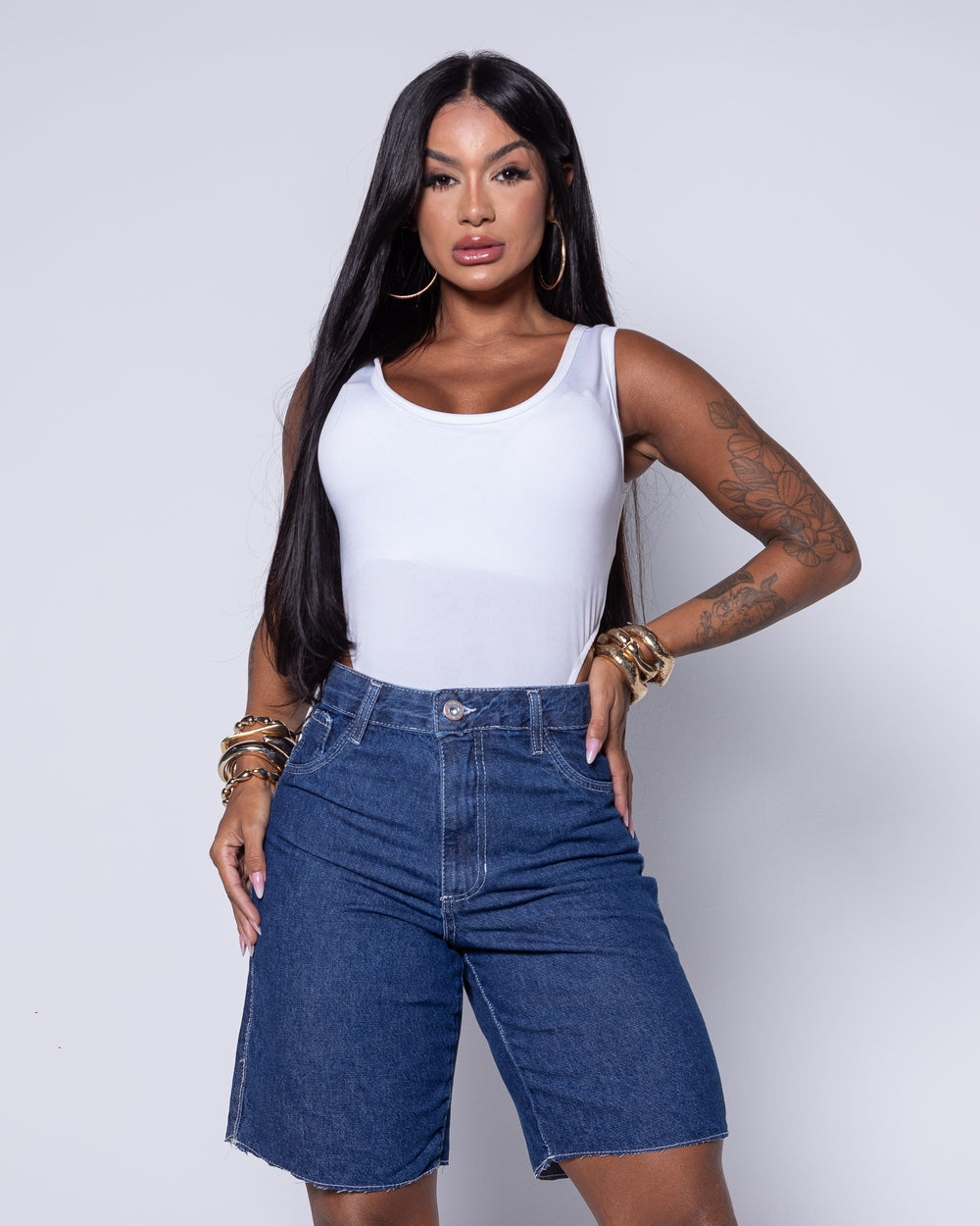 Bermuda Mom Jeans 100% Maria Eduarda