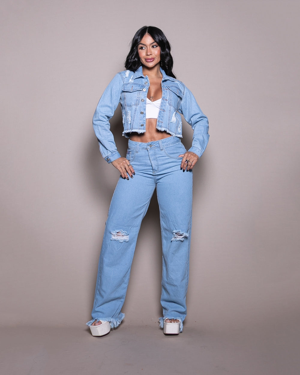 Calça Wide Leg Jeans Yana
 DELAVE