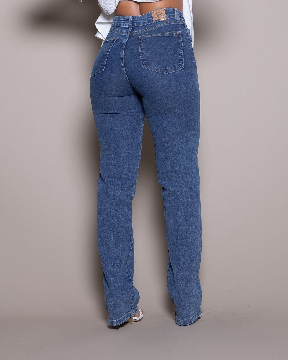 Calça Wide Leg Jeans Lauriete 
 MARMORIZADO ESCURO