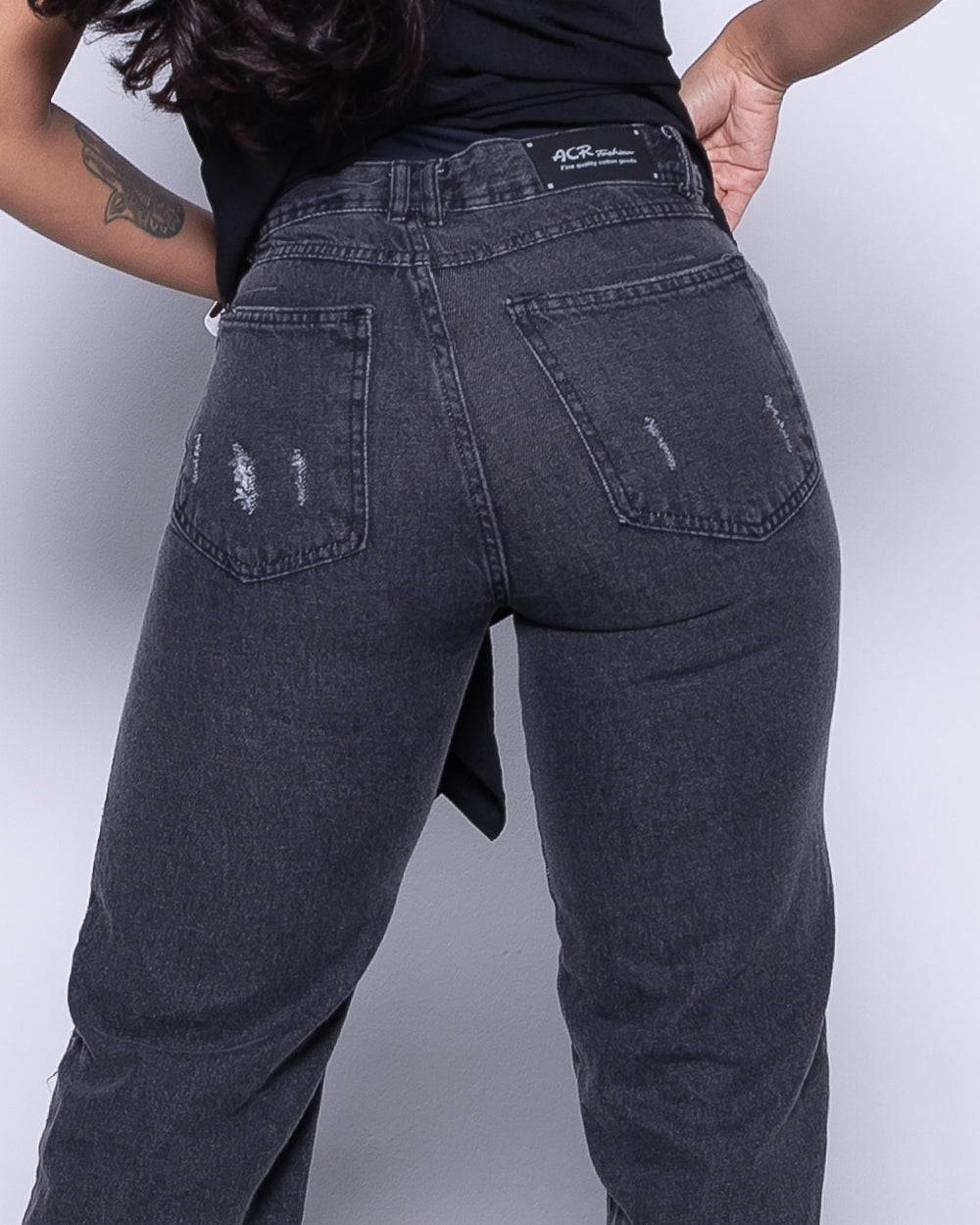 Calça Wide Leg Jeans Laurinda
 MARMORIZADO BLACK