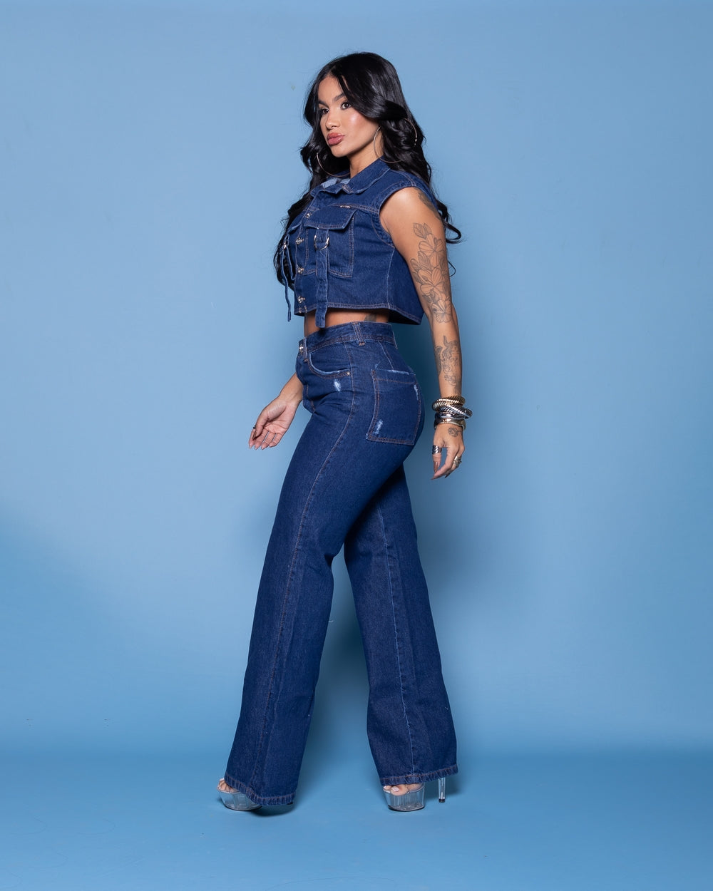 Calça Wide Leg Vitoria 
 STONE