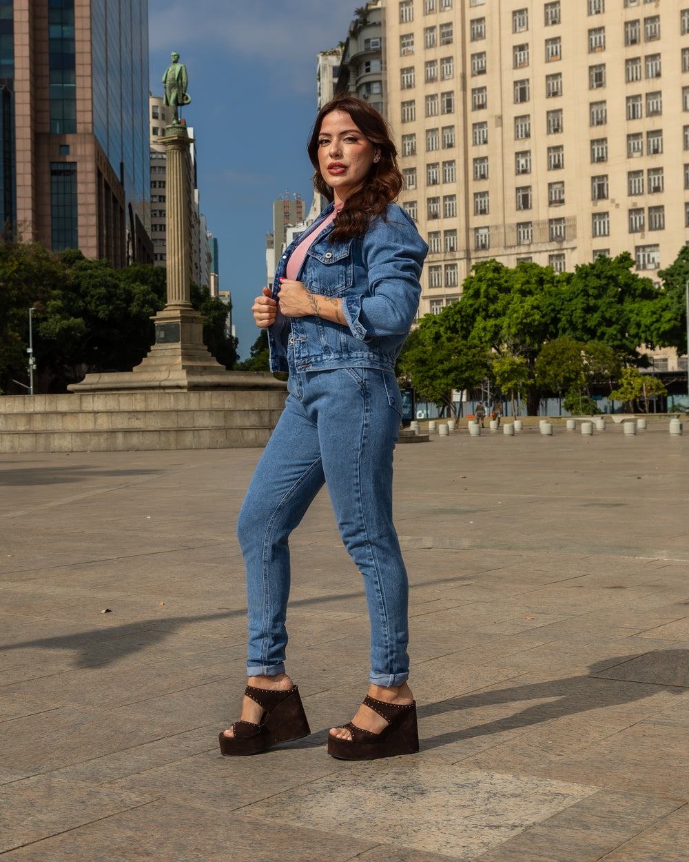 Calça Mom Jeans Lizandra 
 MARMORIZADO