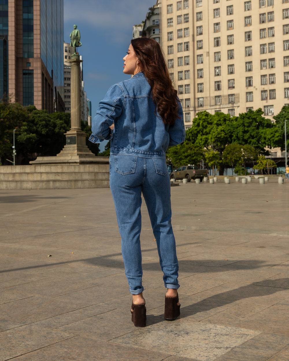 Calça Mom Jeans Lizandra 
 MARMORIZADO