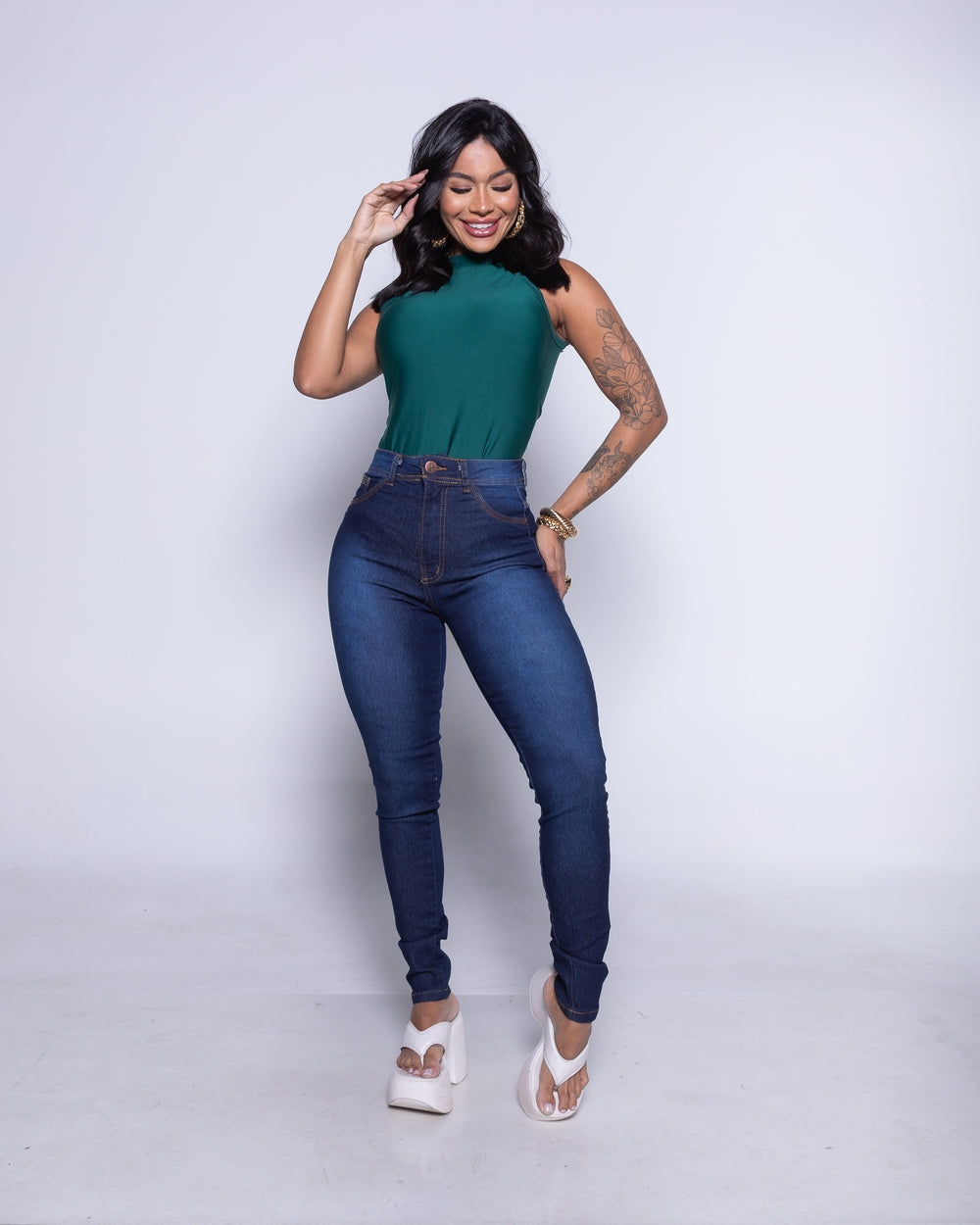 Calça Skinny Lycra Kristen RINCE/USED