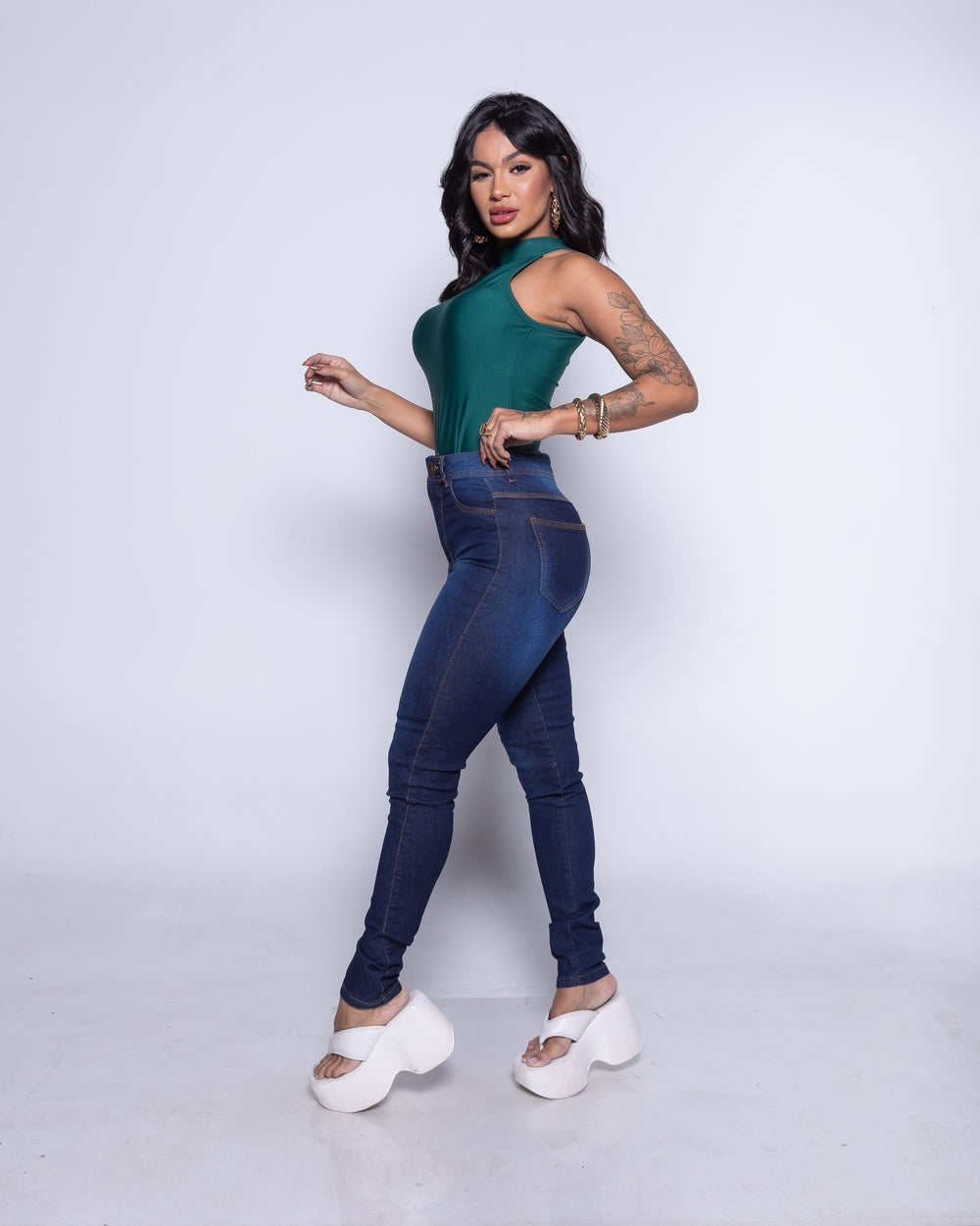 Calça Skinny Lycra Kristen RINCE/USED