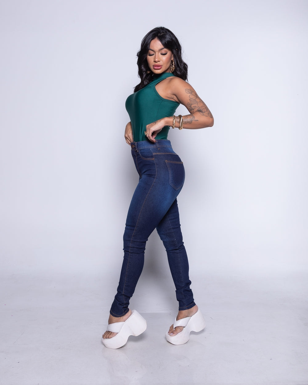 Calça Skinny Lycra Kristen RINCE/USED