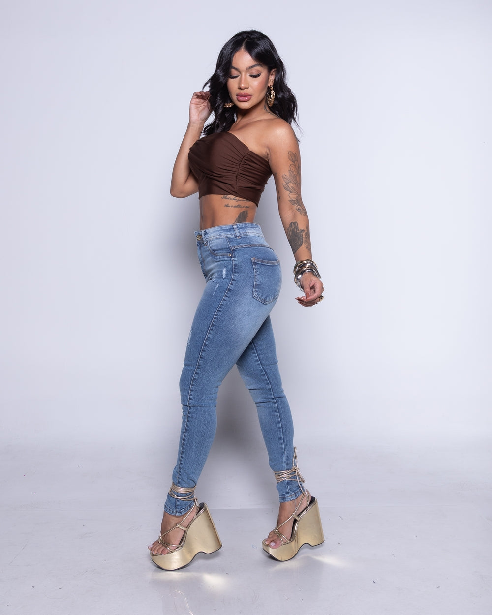 Calça Skinny Lycra Paola MARMORIZADO/USED