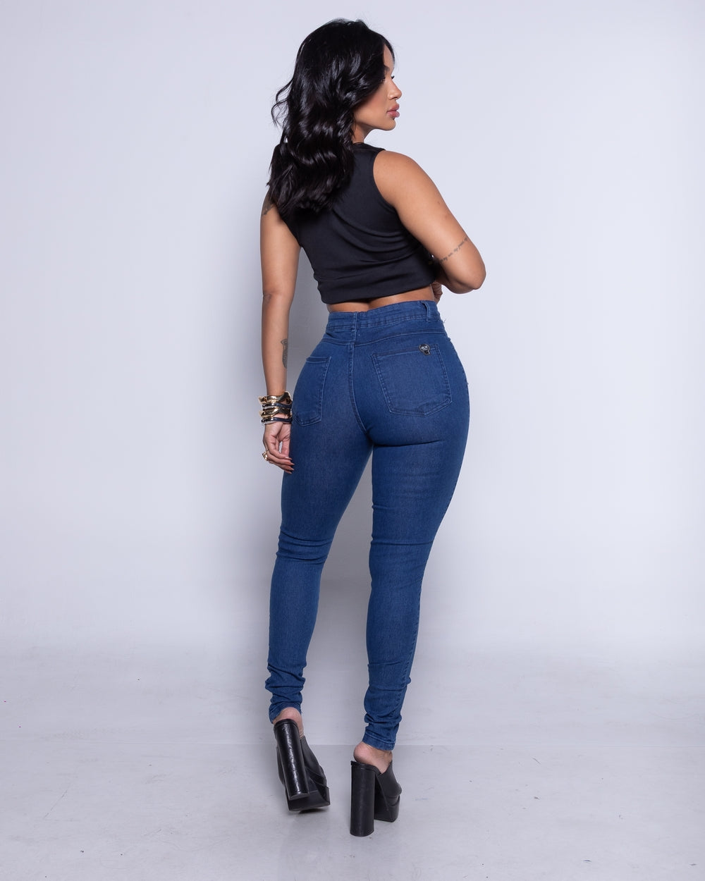 Calça Skinny Lycra Dilma DELAVE ESCURO