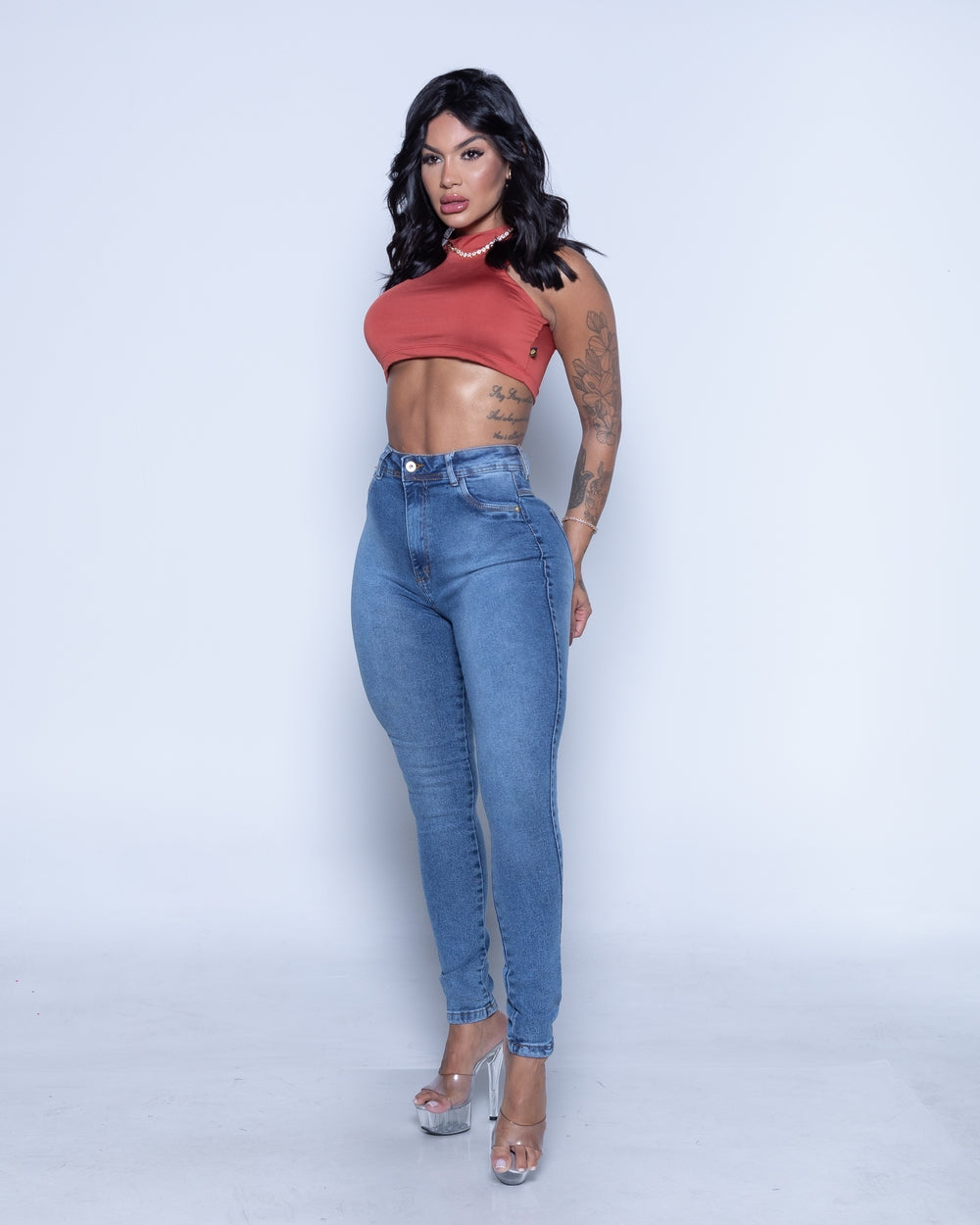 Calça Skinny Lycra Valesca MARMORIZADO/USED