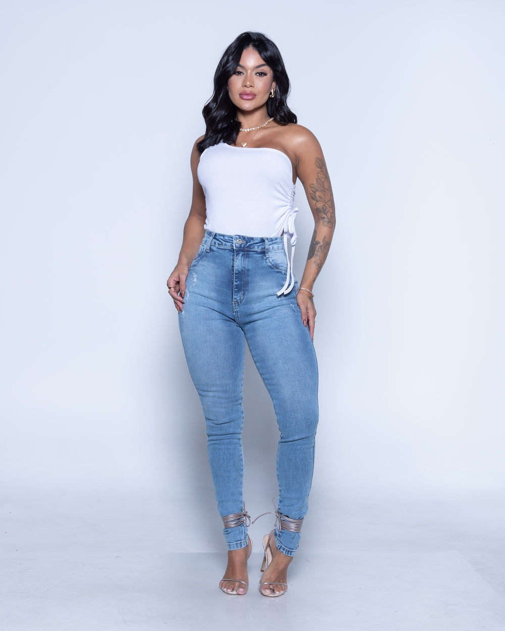 Calça Skinny Lycra Rayane MARMORIZADO/USED