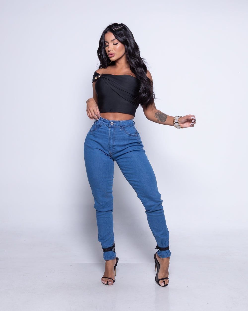 Calça Skinny Lycra Eleonora DELAVE MEDIO