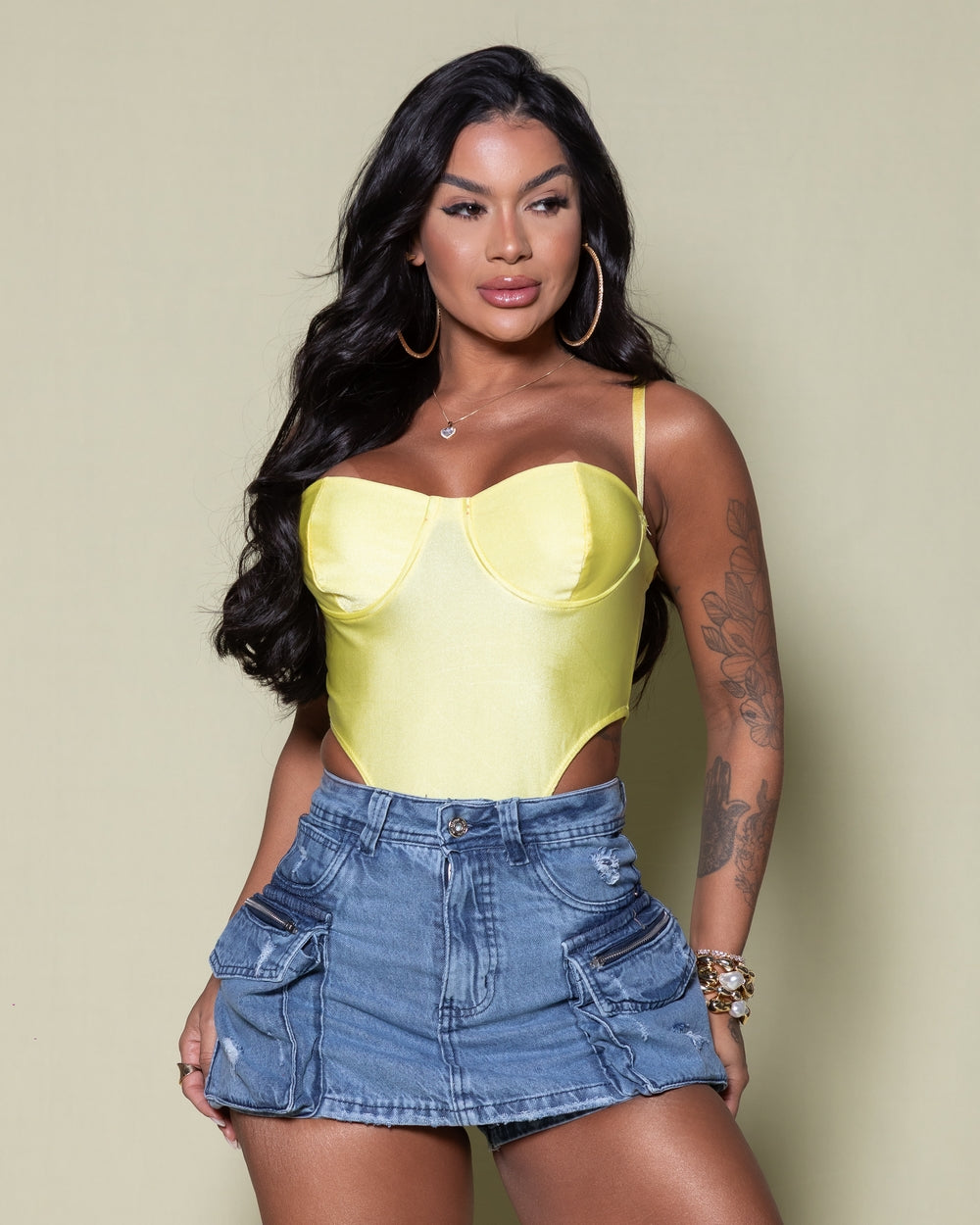 Short Saia Double Jeans Vera MARMORIZADO