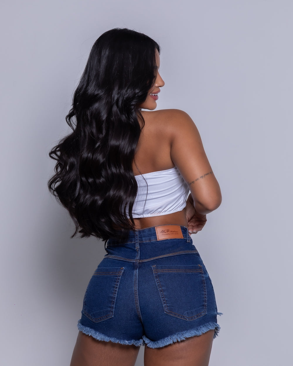 Short Saia Double Jeans Luany STONE