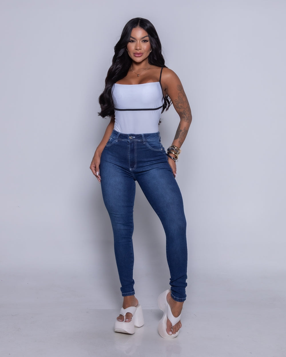 Calça Skinny Lycra Eloa STONE/USED