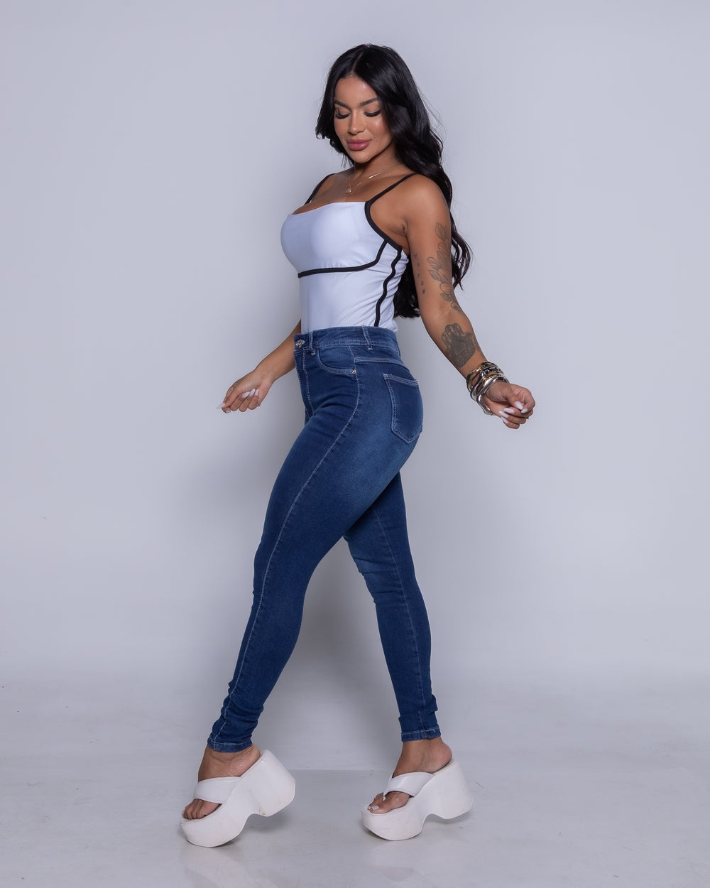 Calça Skinny Lycra Eloa STONE/USED