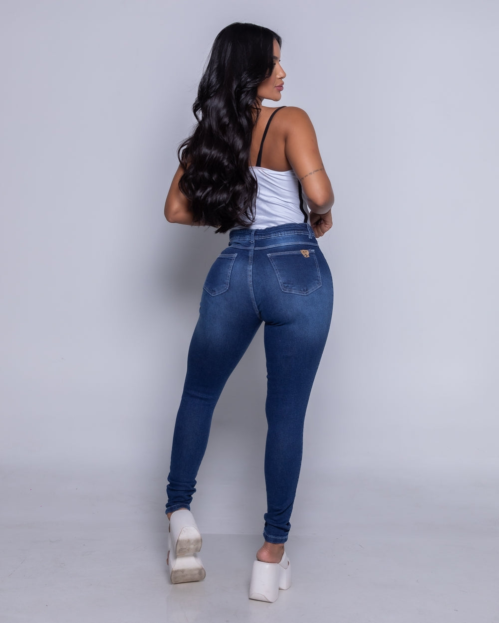 Calça Skinny Lycra Eloa STONE/USED