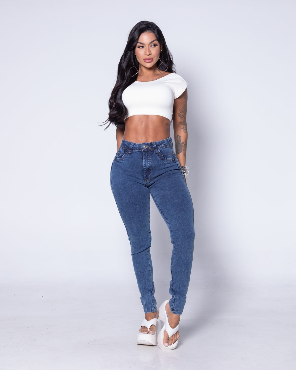 Calça Skinny Lycra Thaila MARMORIZADO