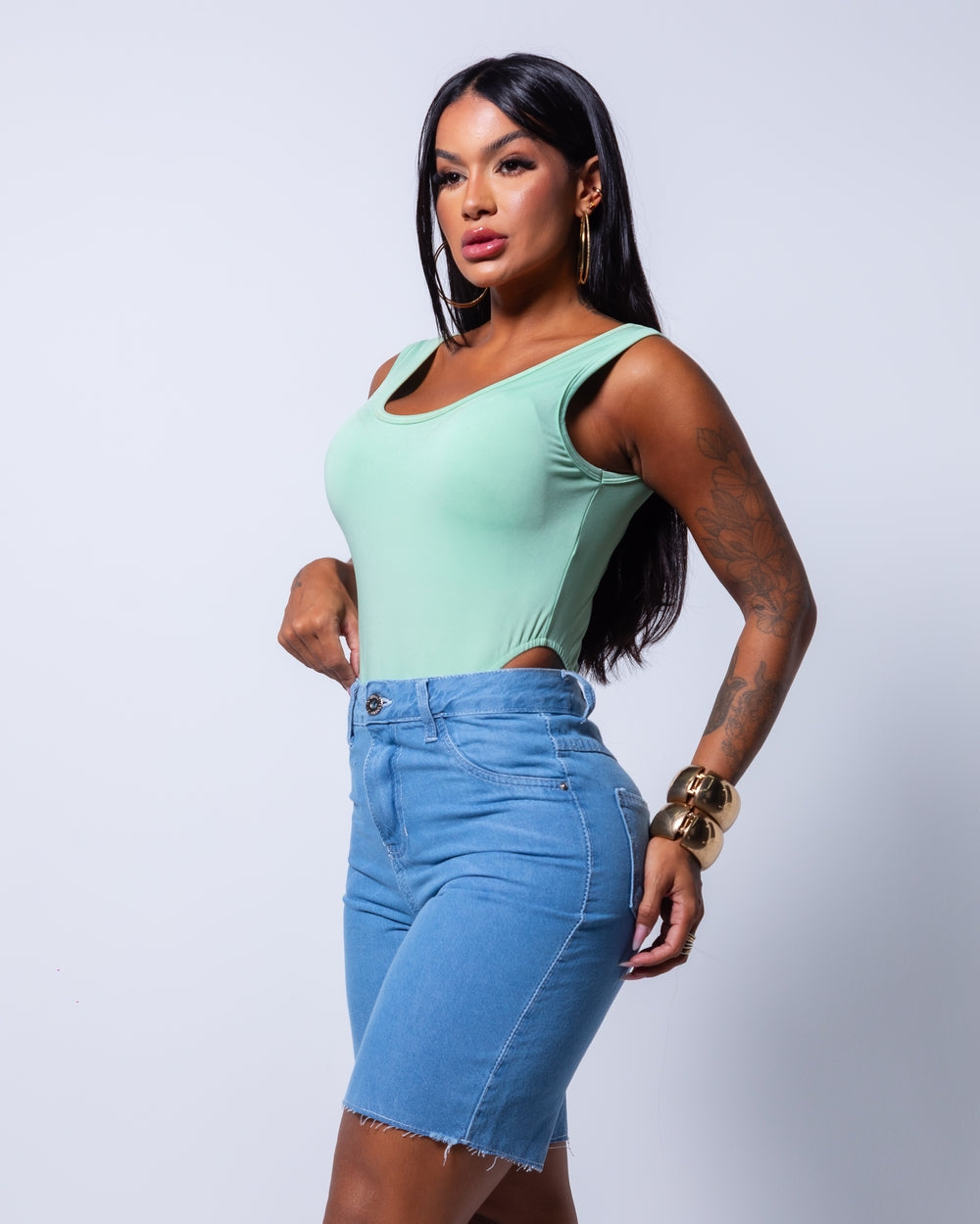 Bermuda Mom Jeans 100% Maria Eduarda