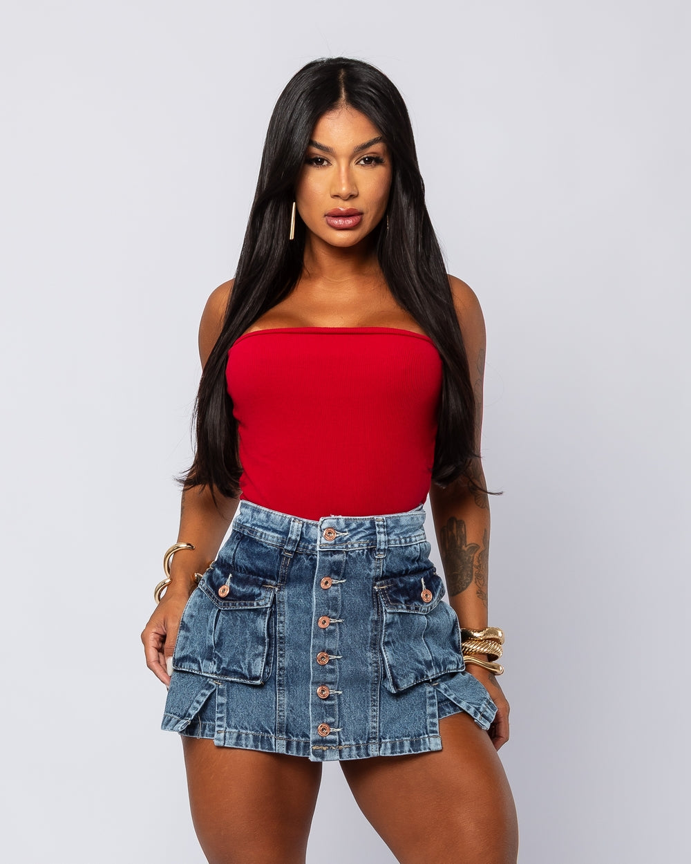 Short Saia Double Jeans Madalena
