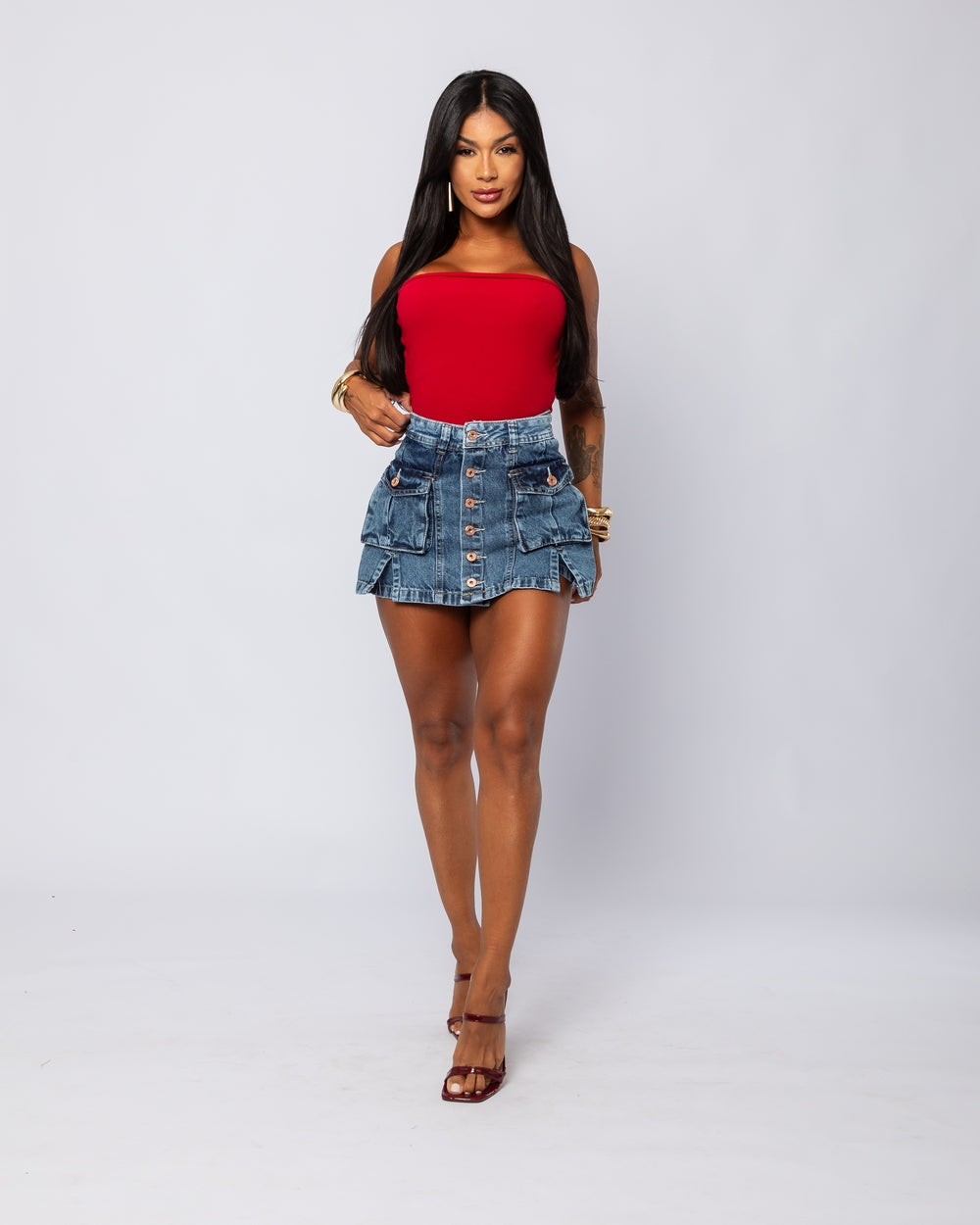 Short Saia Double Jeans Madalena