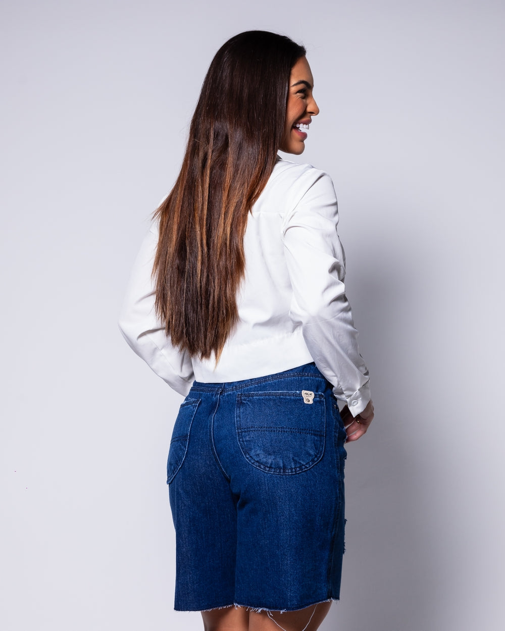 Bermuda Mom Jeans 100% Bianca