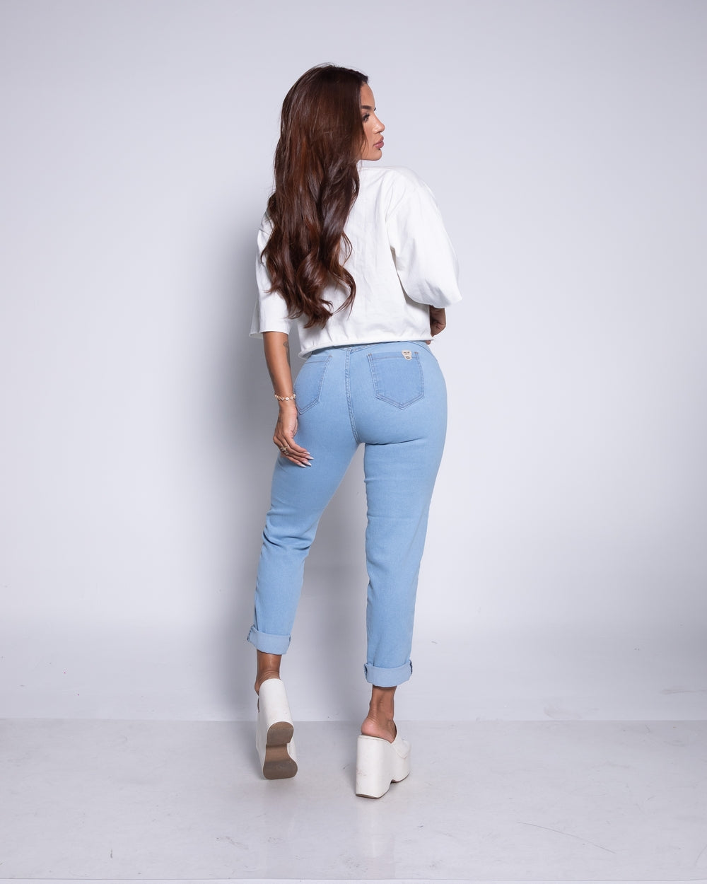 Calça Mom Jeans 100% Ariele