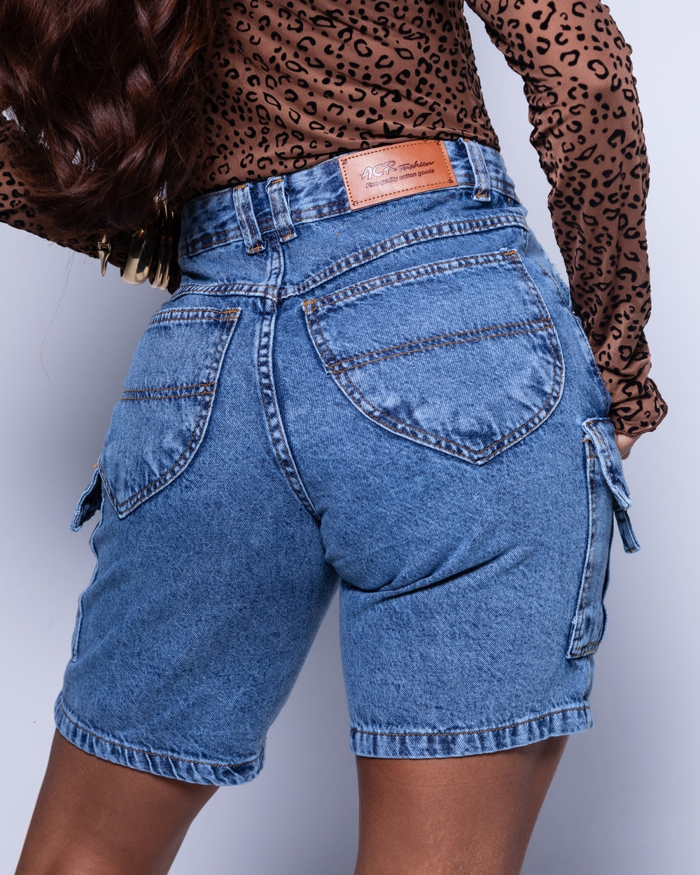 Bermuda Mom Cargo Jeans 100% Raiane