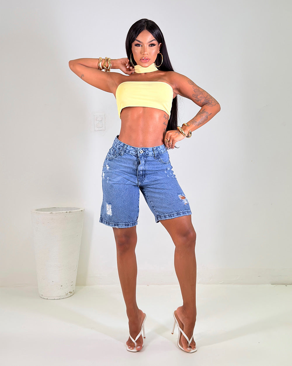 Bermuda Mom Jeans 100% Maria Clara