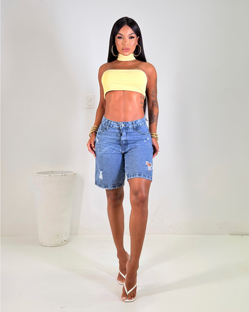 Bermuda Mom Jeans 100% Maria Clara